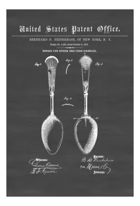 1870 Osiris Flatware Spoon Patent - Patent Print, Dining Room Decor, Antique Silverware, Vintage Spoons, Kitchen Decor, Restaurant Decor