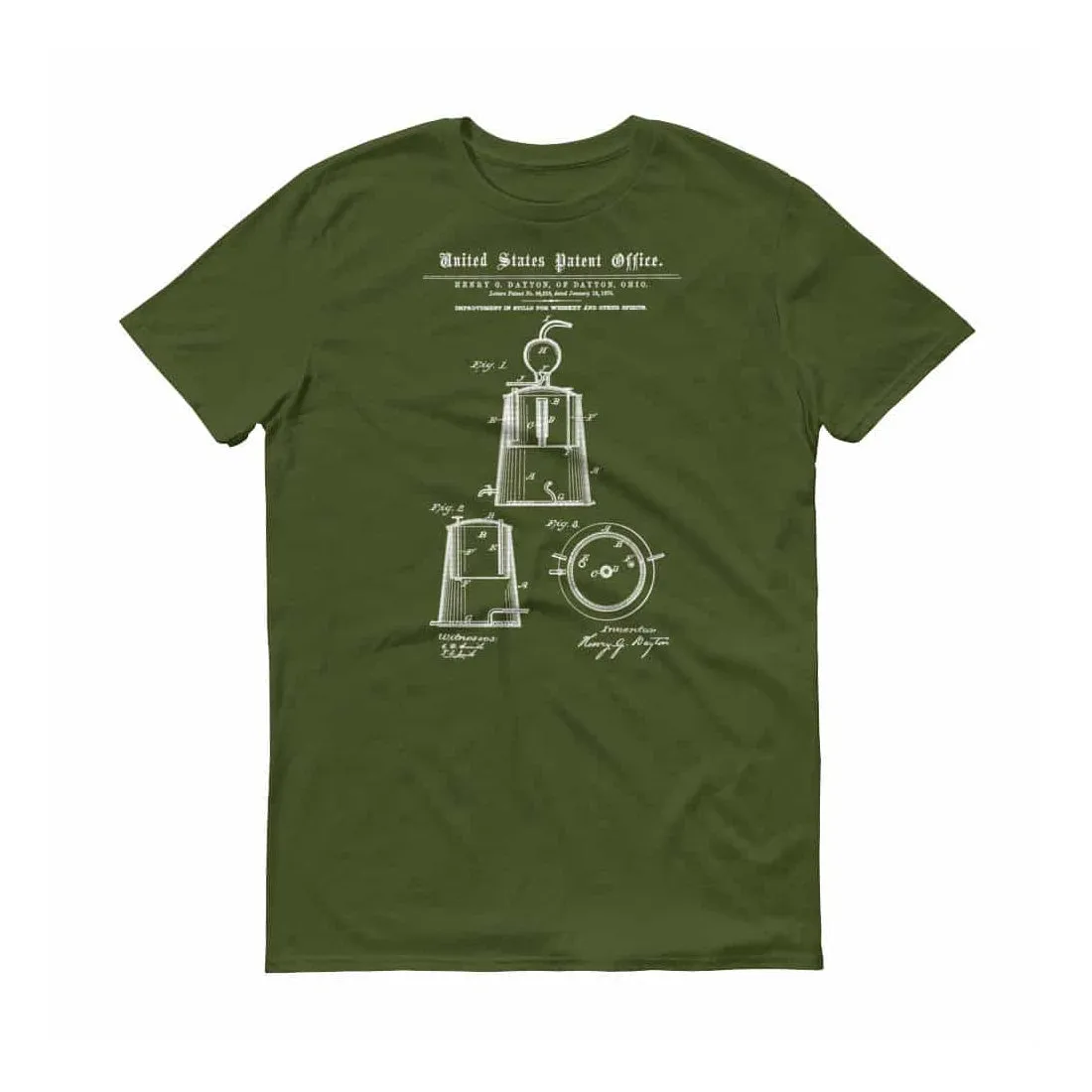 1870 Whiskey Still Patent T-Shirt - Patent t-shirt, Old Patent T-Shirt, Whisky T-Shirt, Old Still T-Shirt, Whiskey Making, Moonshine T-Shirt