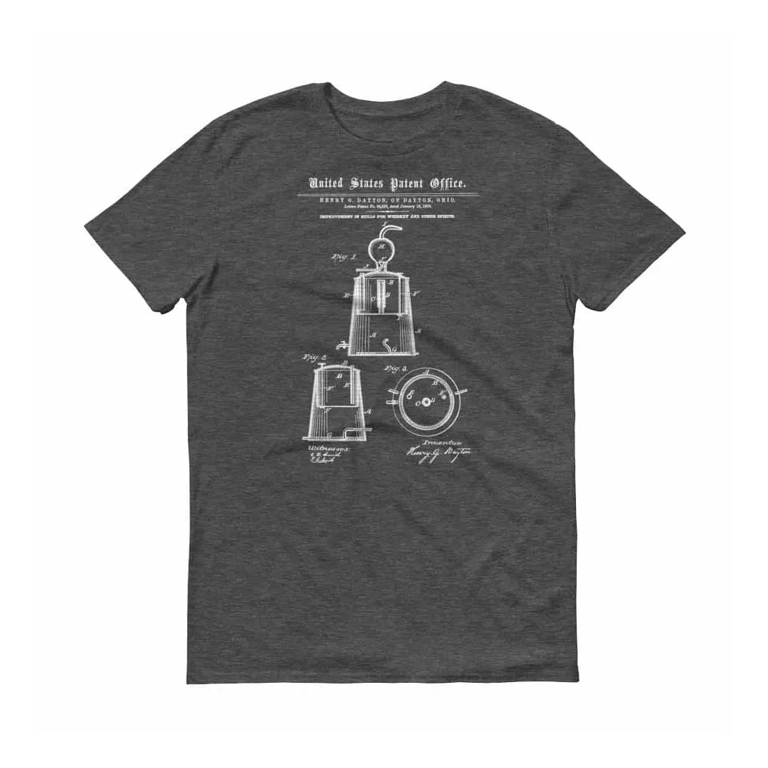 1870 Whiskey Still Patent T-Shirt - Patent t-shirt, Old Patent T-Shirt, Whisky T-Shirt, Old Still T-Shirt, Whiskey Making, Moonshine T-Shirt
