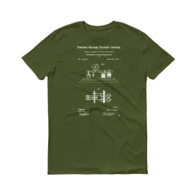 1872 Edison Telegraph Patent T-Shirt - Edison Patent, Telegraph T-shirt, Edison T-Shirt, Thomas A. Edison, Edison Patent T-Shirt