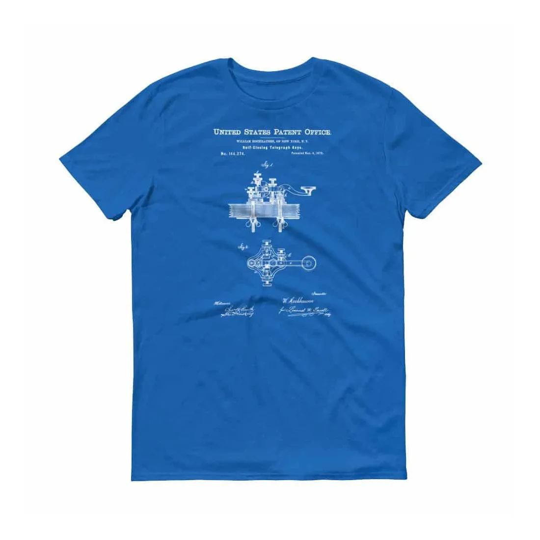 1873 Telegraph Keys Patent T-Shirt - Telegraph Patent, Telegraph T-shirt, Telegraph Keys T-Shirt, Patent Shirt, Telegraph Blueprint Shirt