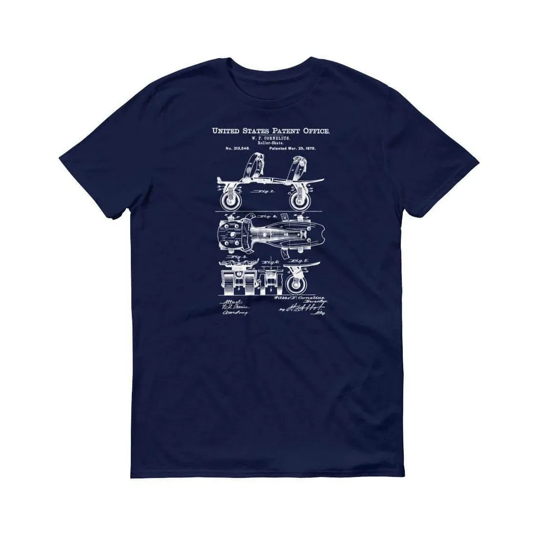 1879 Roller Skate Patent T-Shirt - Old Patent T-shirt, Roller Skate T-Shirt, Roller Skating Fan, Roller-Skate Shirt, Roller Skating Gift