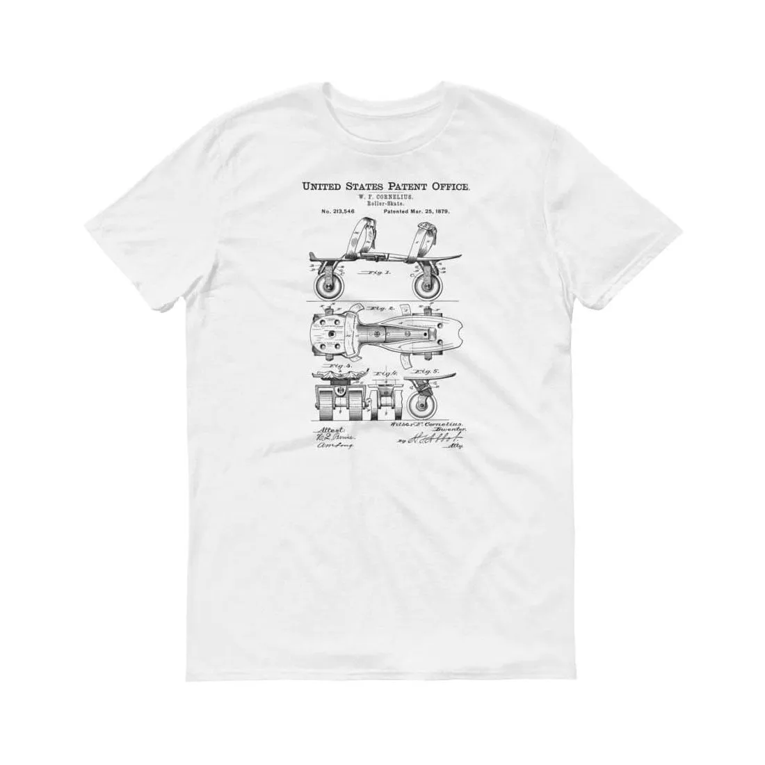 1879 Roller Skate Patent T-Shirt - Old Patent T-shirt, Roller Skate T-Shirt, Roller Skating Fan, Roller-Skate Shirt, Roller Skating Gift