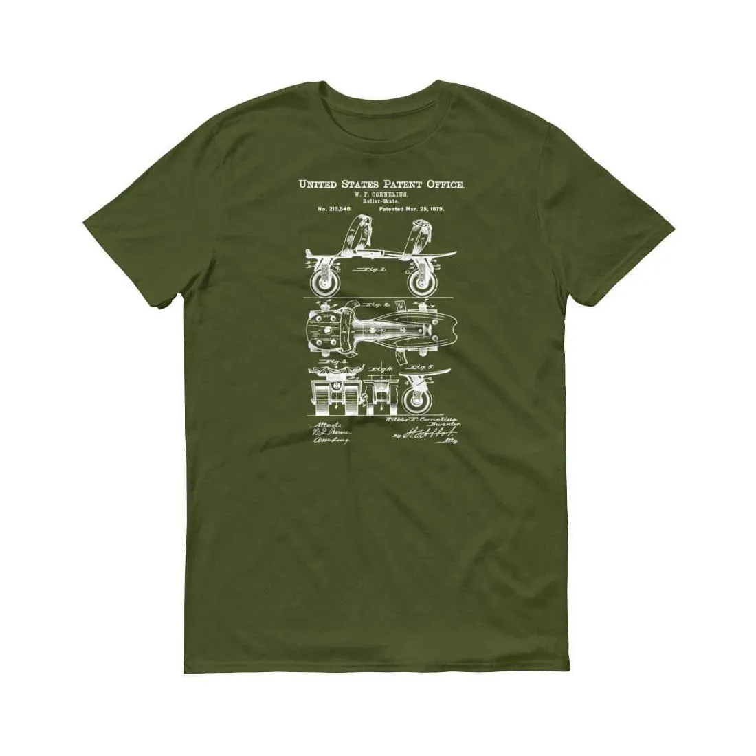 1879 Roller Skate Patent T-Shirt - Old Patent T-shirt, Roller Skate T-Shirt, Roller Skating Fan, Roller-Skate Shirt, Roller Skating Gift