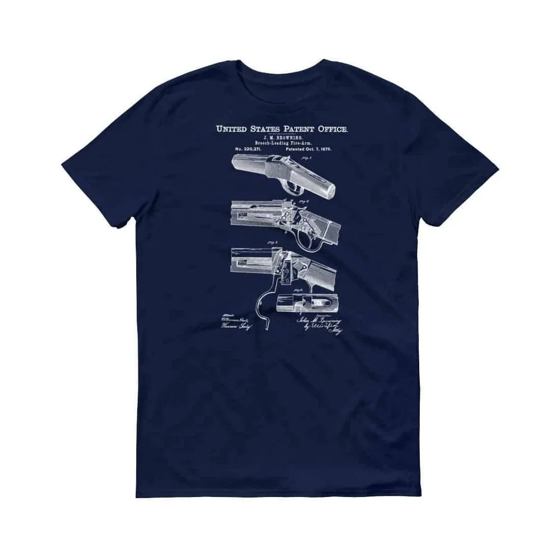1879 Winchester Single-Shot Rifle Patent T-Shirt - Old Patent T-shirt, Firearm Art, Shotgun Patent, Firearm Shirt, Vintage Firearm