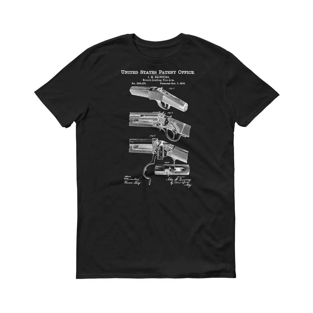 1879 Winchester Single-Shot Rifle Patent T-Shirt - Old Patent T-shirt, Firearm Art, Shotgun Patent, Firearm Shirt, Vintage Firearm