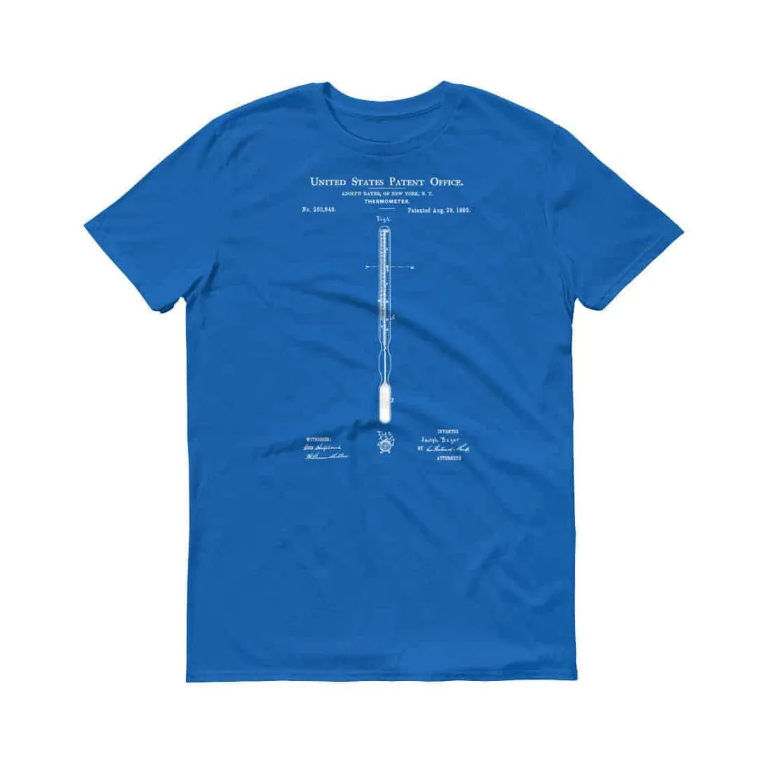 1882 Thermometer Patent T-Shirt - Doctor Gift, Nurse Gift, Thermometer T-Shirt, Medical Art, Surgeon Gift. Patent Shirt, Old Patent T-Shirt