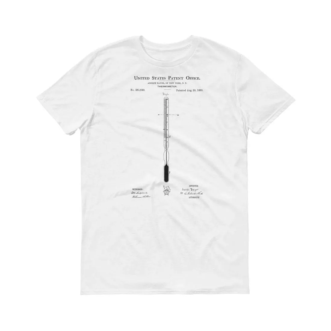 1882 Thermometer Patent T-Shirt - Doctor Gift, Nurse Gift, Thermometer T-Shirt, Medical Art, Surgeon Gift. Patent Shirt, Old Patent T-Shirt
