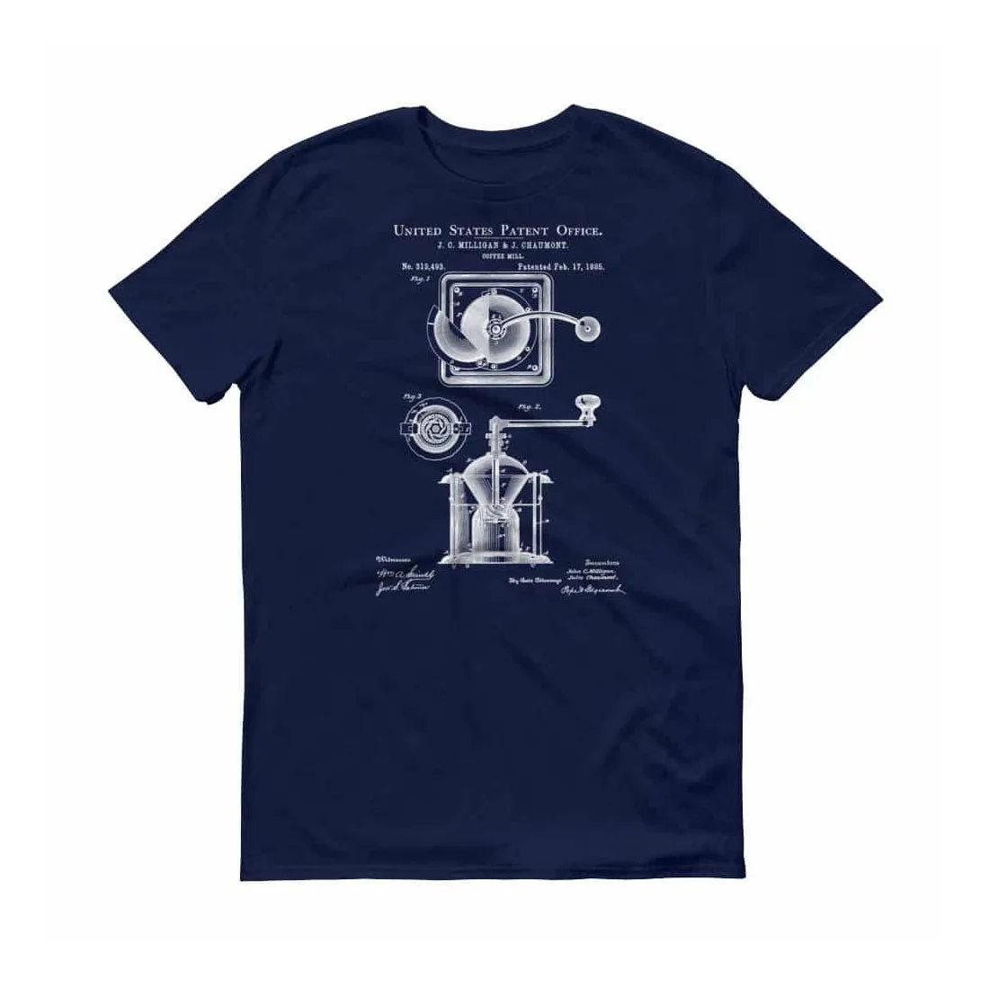 1885 Coffee Grinder Patent T-Shirt - Coffee Lover Gift, Old Patent T-shirt, Coffee Grinder T-Shirt, Coffee T-shirt, Coffee Art, Patent Shirt