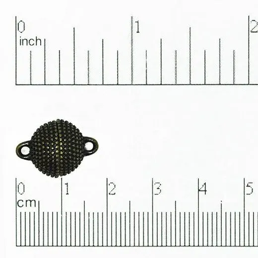 18mm x 13mm Round Studded Magnet Clasp sold by the Piece - CL/MC7