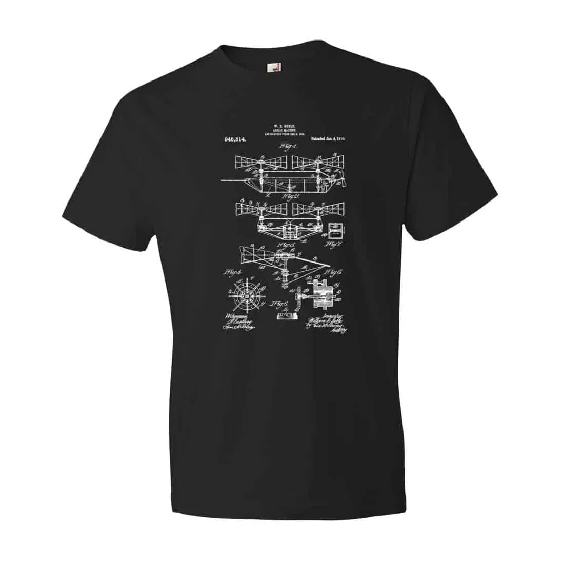 1910 Aerial Machine Patent T-Shirt - Patent T-Shirt, Old Patent t-shirt, Aviation t-shirt, Airplane t-shirt, Pilot Gift, Airplane Shirt