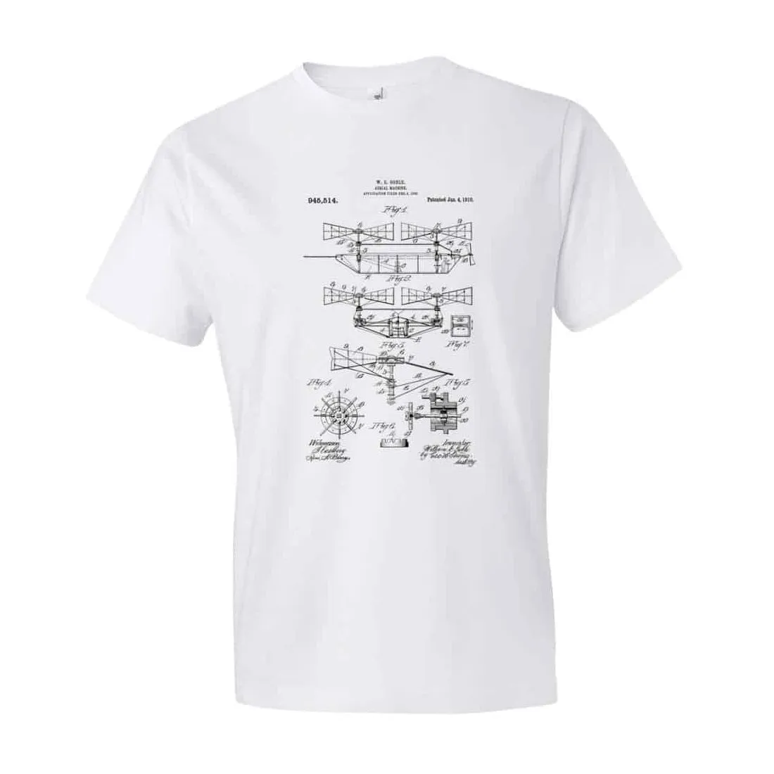1910 Aerial Machine Patent T-Shirt - Patent T-Shirt, Old Patent t-shirt, Aviation t-shirt, Airplane t-shirt, Pilot Gift, Airplane Shirt