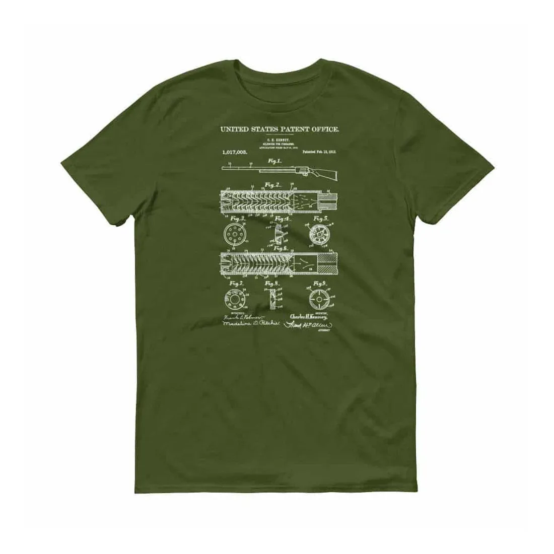 1912 Silencer for Firearms Patent T-Shirt - Old Patent T-shirt, Firearm t-shirt, Silencer Patent, Weapon Patent, Gun Patent, Gun Silencer