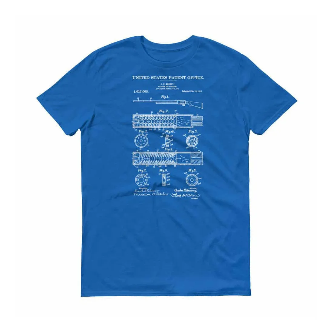 1912 Silencer for Firearms Patent T-Shirt - Old Patent T-shirt, Firearm t-shirt, Silencer Patent, Weapon Patent, Gun Patent, Gun Silencer