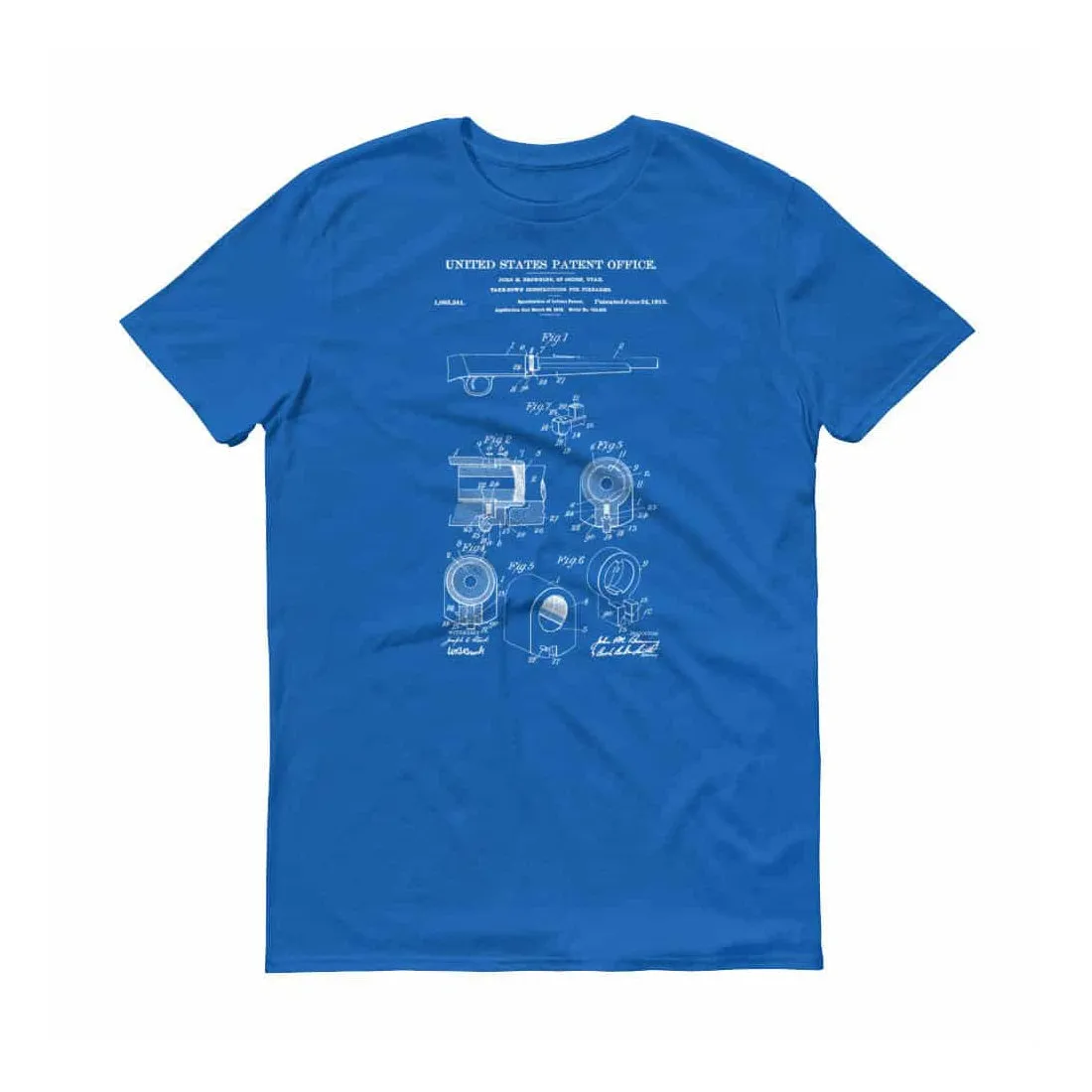 1913 Browning Firearm Patent T-Shirt - Old Patent T-shirt, Firearm t-Shirt, Shotgun Patent, Firearm Shirt, Vintage Firearm,  Browning Patent
