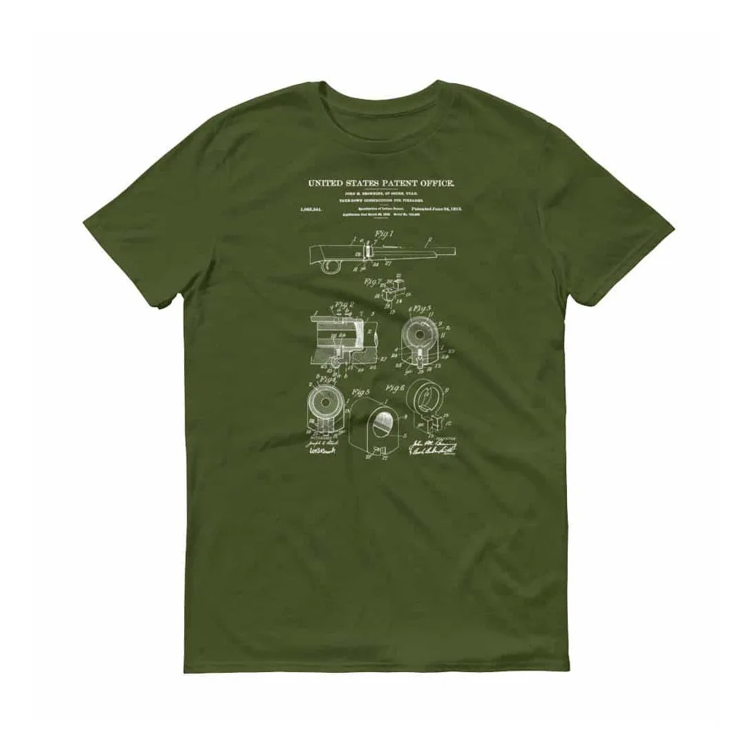 1913 Browning Firearm Patent T-Shirt - Old Patent T-shirt, Firearm t-Shirt, Shotgun Patent, Firearm Shirt, Vintage Firearm,  Browning Patent