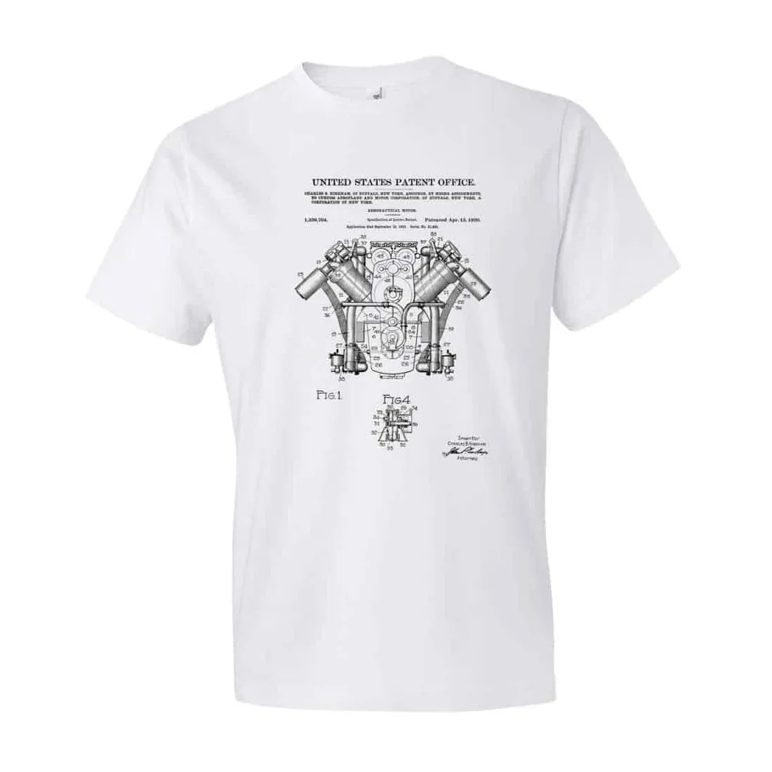1920 Airplane Engine Patent T-Shirt - Patent T-Shirt, Old Patent t-shirt, Aviation t-shirt, Airplane t-shirt, Pilot Gift, Airplane Shirt