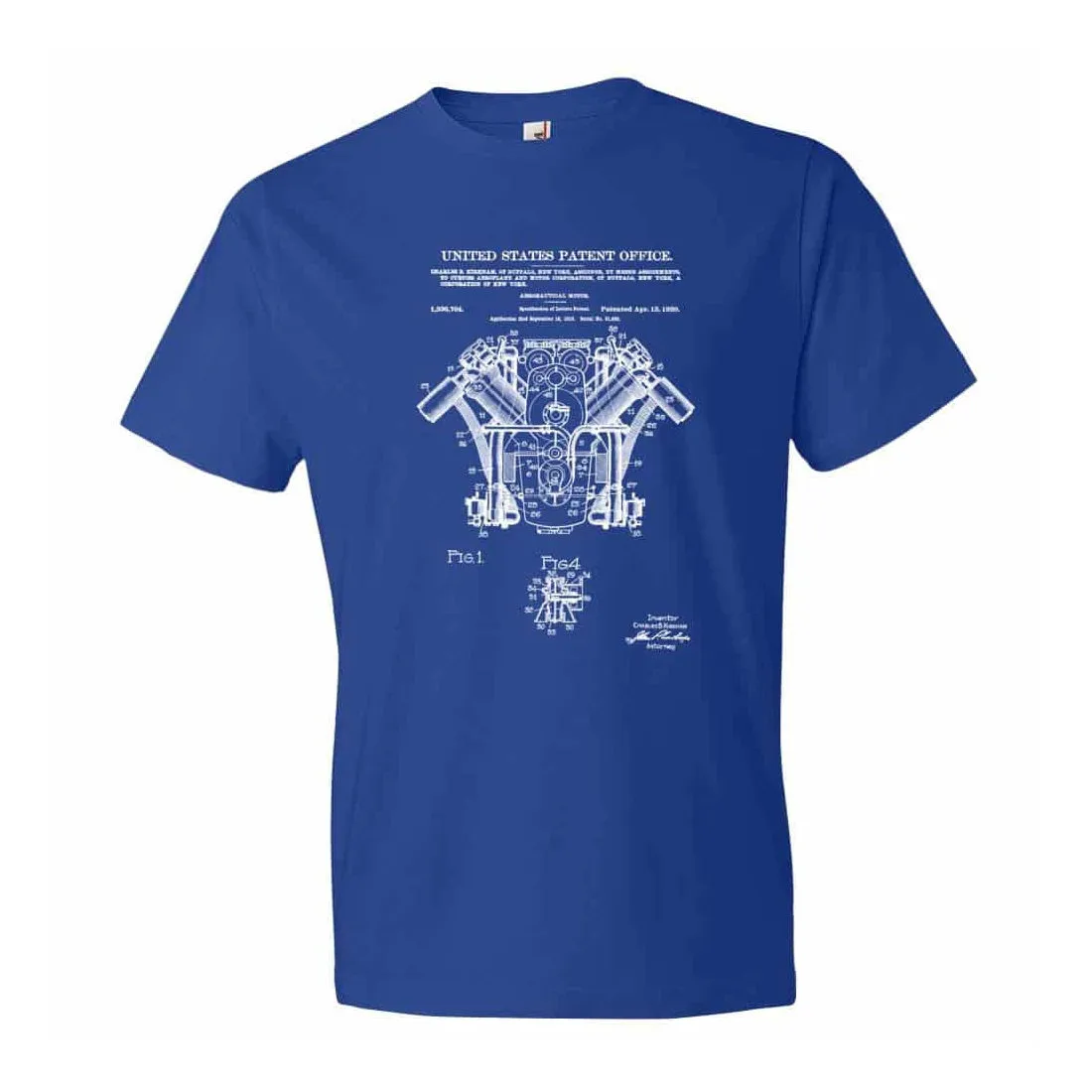 1920 Airplane Engine Patent T-Shirt - Patent T-Shirt, Old Patent t-shirt, Aviation t-shirt, Airplane t-shirt, Pilot Gift, Airplane Shirt
