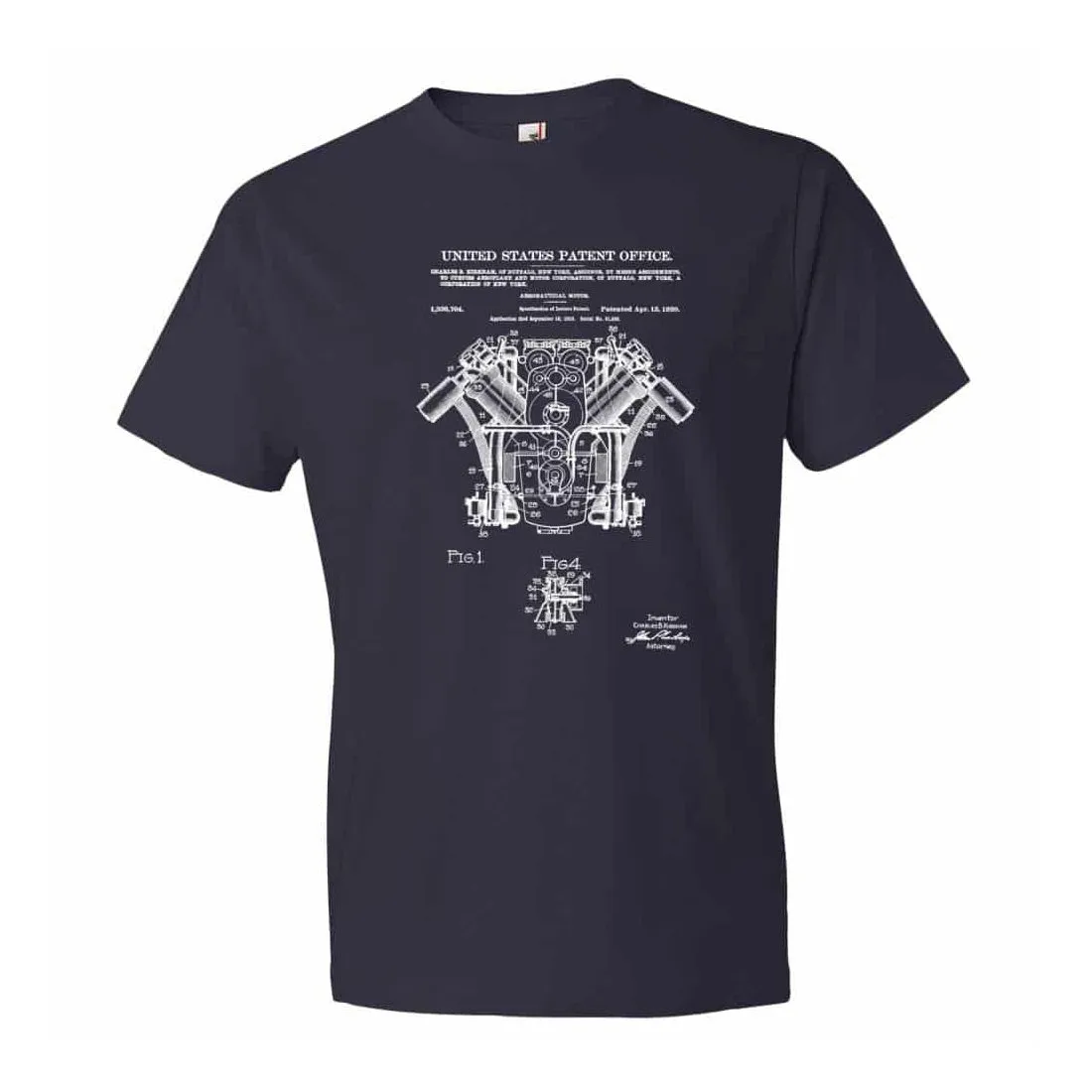 1920 Airplane Engine Patent T-Shirt - Patent T-Shirt, Old Patent t-shirt, Aviation t-shirt, Airplane t-shirt, Pilot Gift, Airplane Shirt