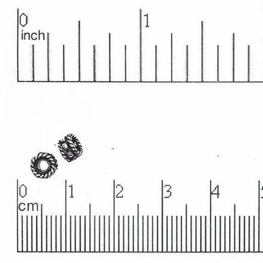 5mm x 3mm Rondelle Rope Studded Bead - Made of Copper - Sold Individually - CS1222