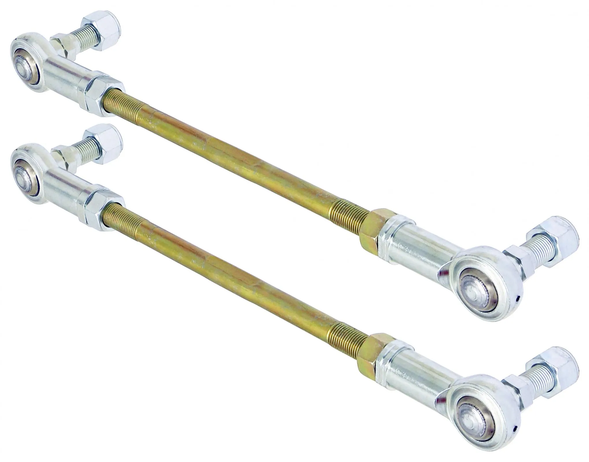 Adjustable Sway Bar End Link Kit (12 1/2 Inch Long Rods w/ Heims and Jam Nuts pair) RockJock 4X4