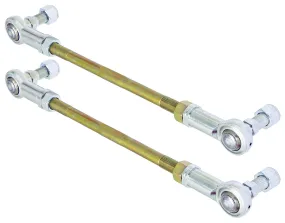 Adjustable Sway Bar End Link Kit (12 1/2 Inch Long Rods w/ Heims and Jam Nuts pair) RockJock 4X4