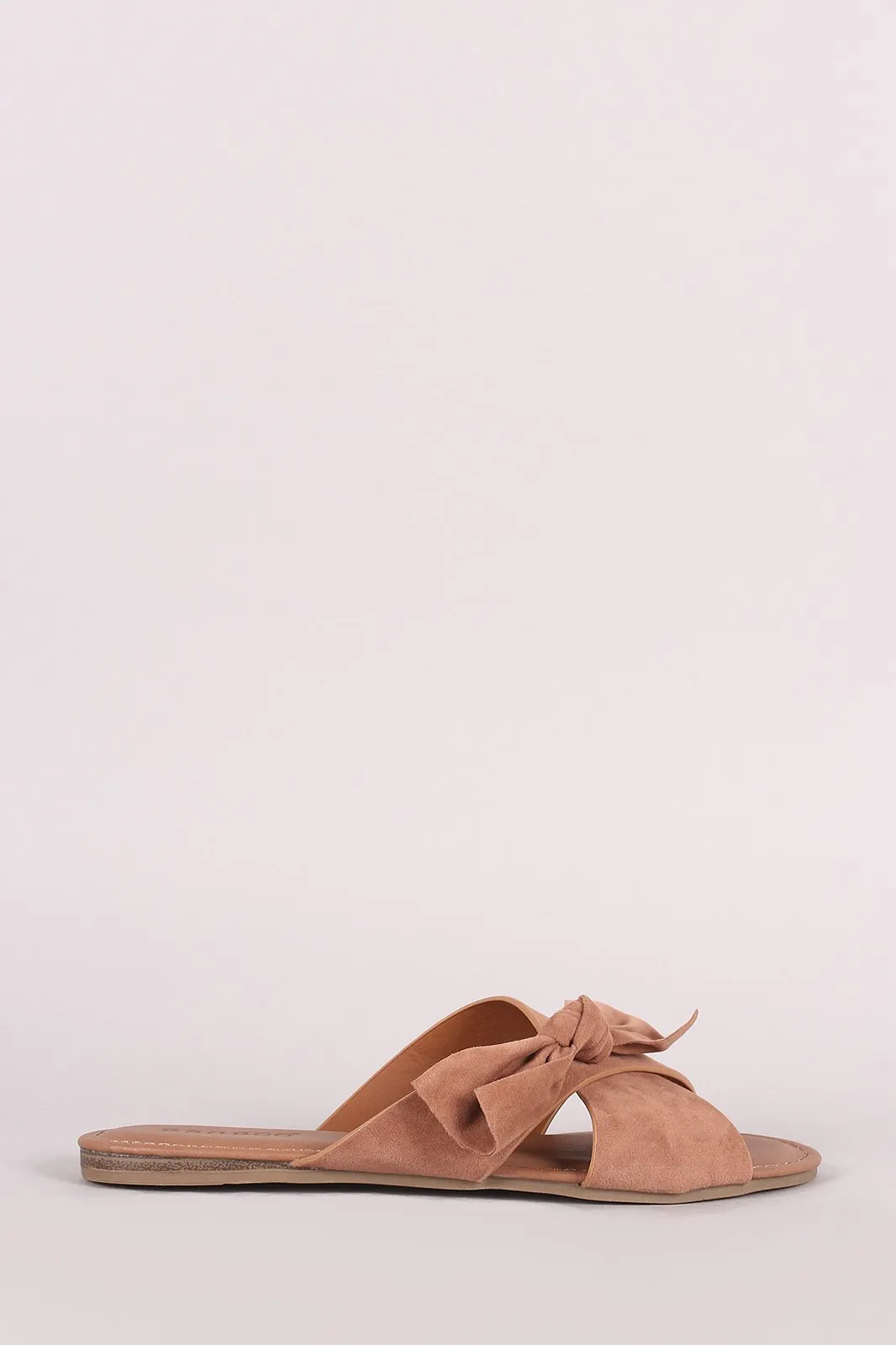 Bamboo Crisscross Bow Slide Sandal