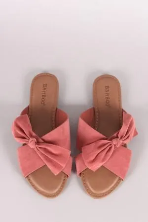Bamboo Crisscross Bow Slide Sandal