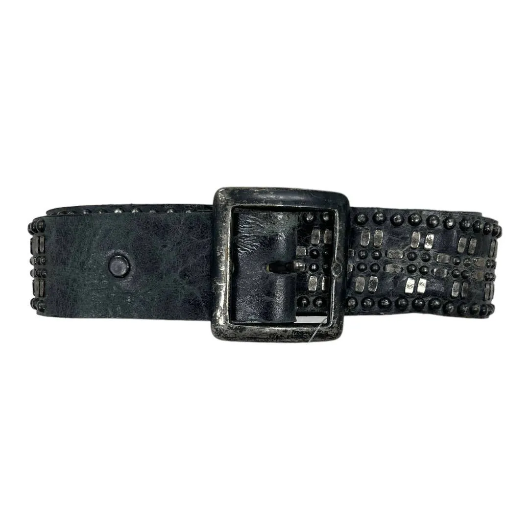 Caleen Cordero Studded Leather Rustic Belt Black Hand Crafted