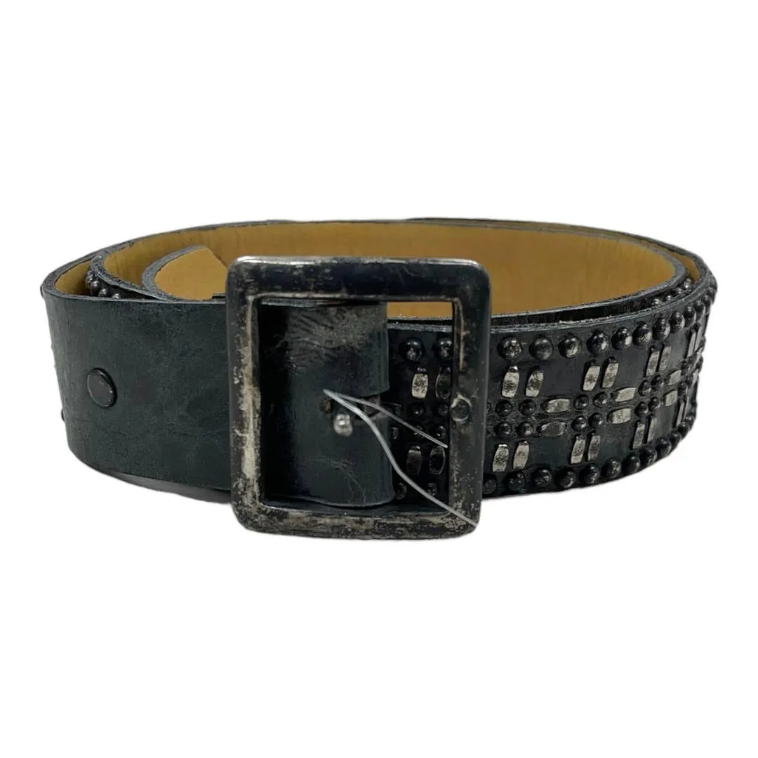 Caleen Cordero Studded Leather Rustic Belt Black Hand Crafted