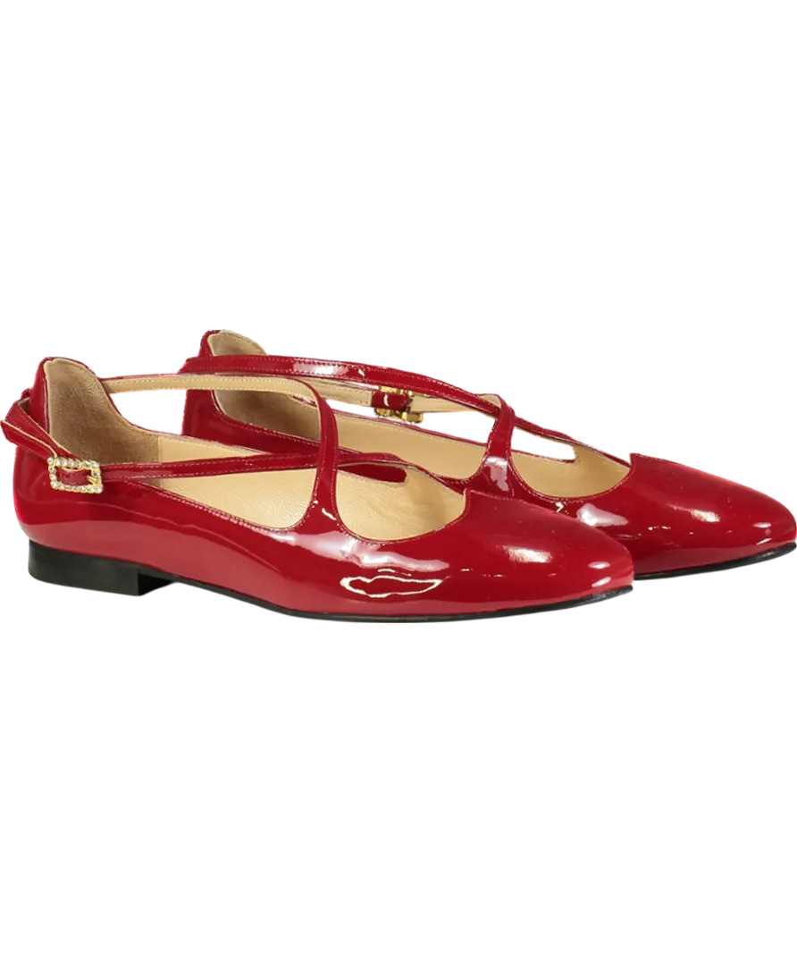 Camilia Elphick Red Lover Patent Flats UK 5 EU 38 👠