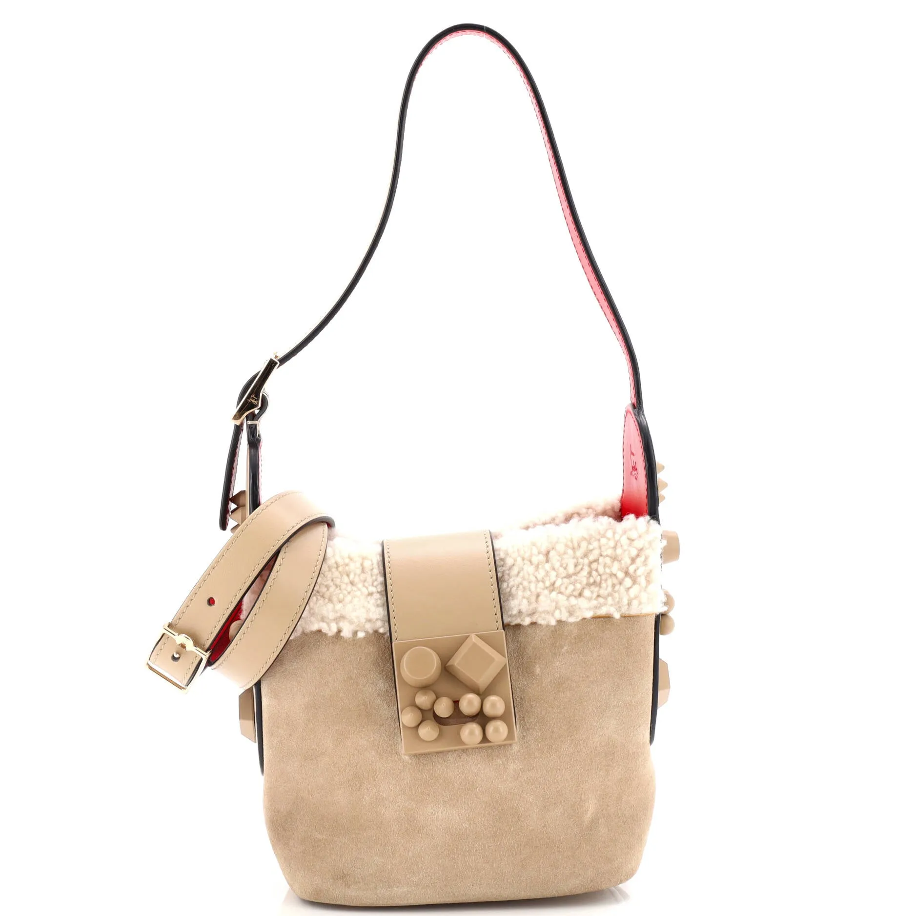 Carasky Bucket Bag Suede with Shearling Mini