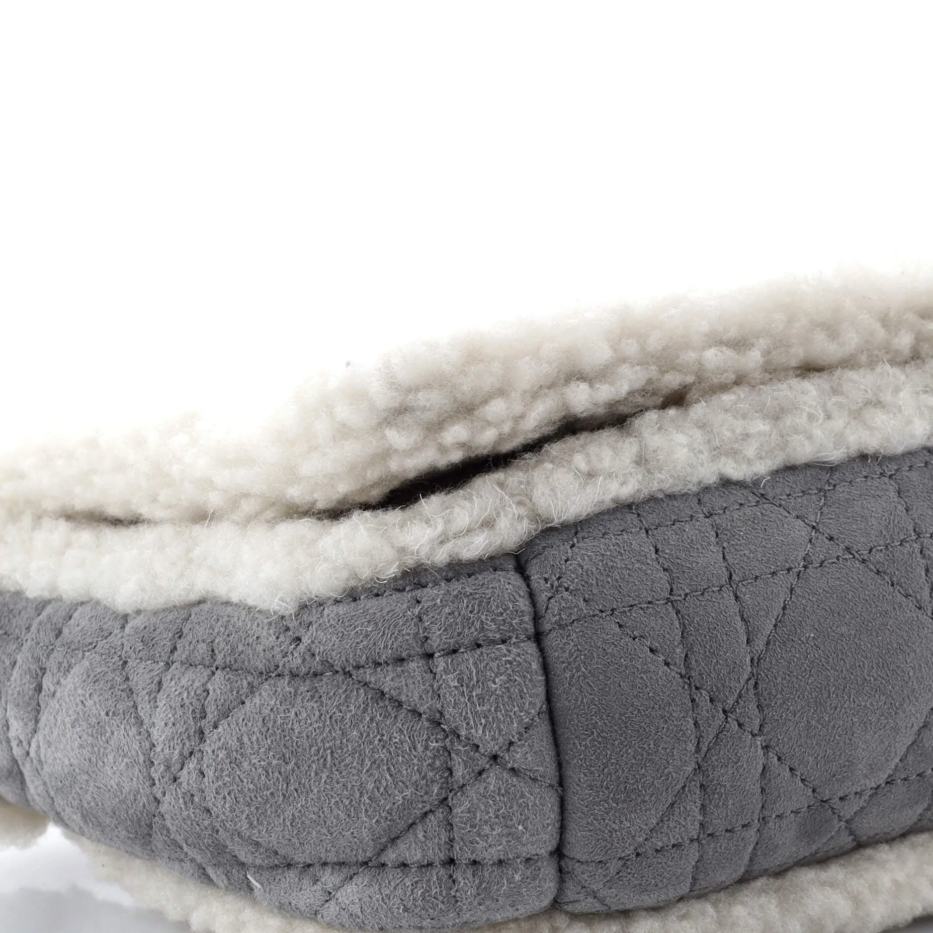 Caro Bag Cannage Quilt Suede with Shearling Small