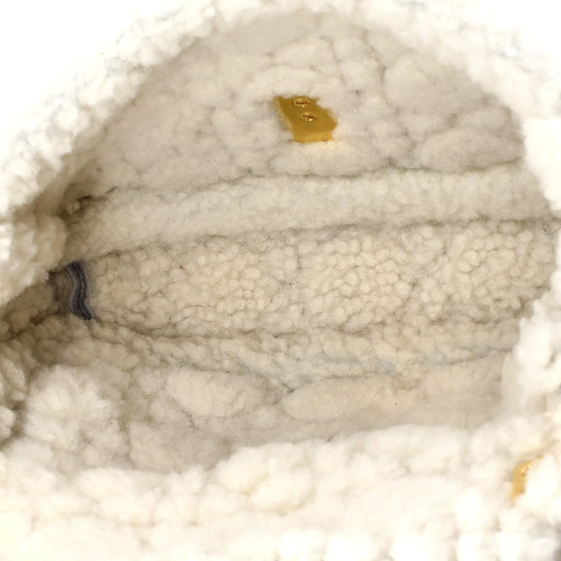 Caro Bag Cannage Quilt Suede with Shearling Small