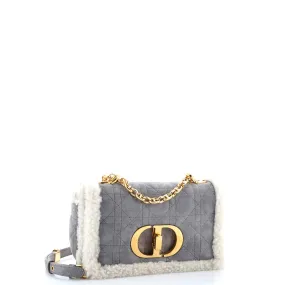 Caro Bag Cannage Quilt Suede with Shearling Small