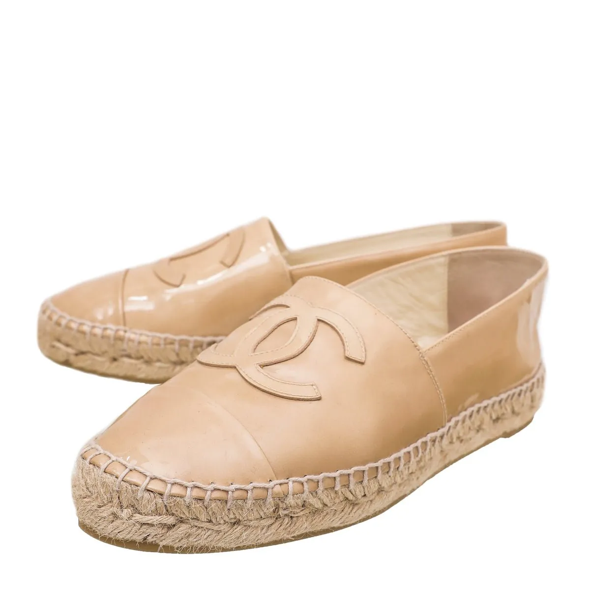 Chanel Beige CC Espadrilles 38