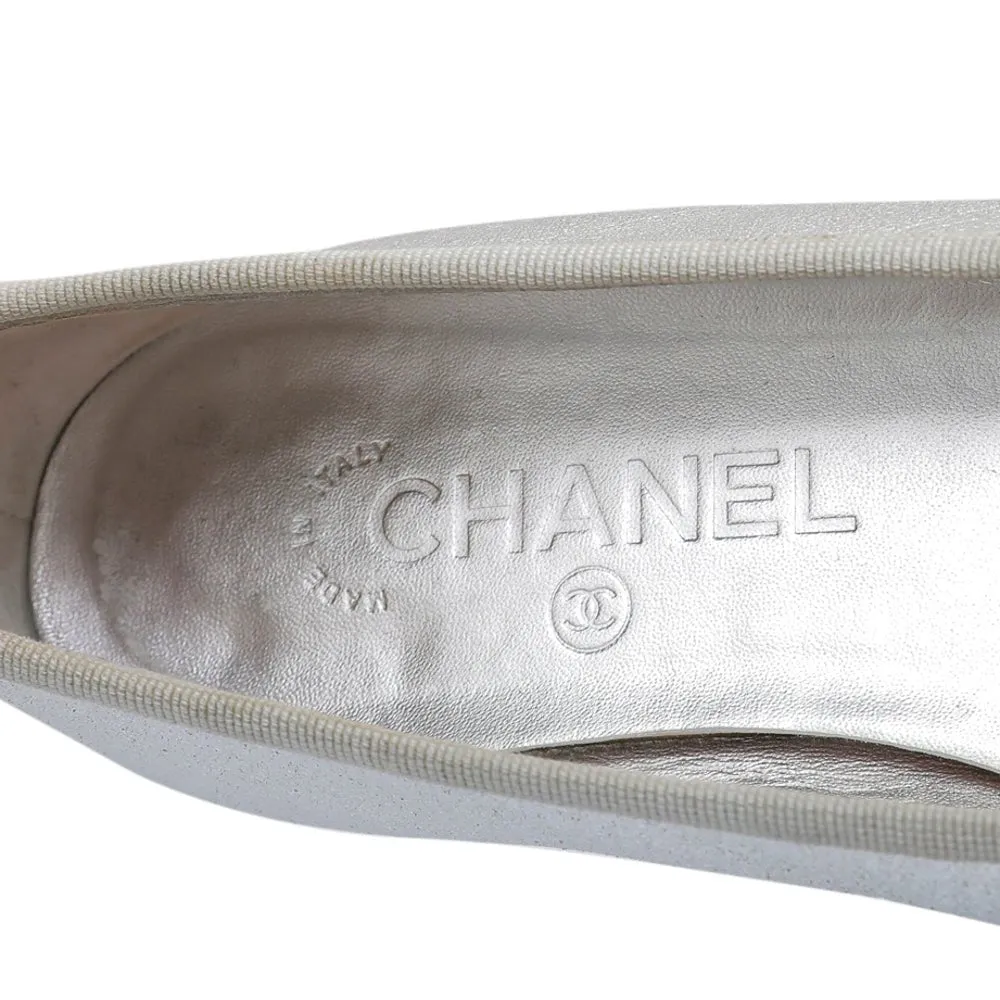 Chanel Bicolor CC Cap Toe Flat Ballerina 38
