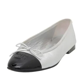 Chanel Bicolor CC Cap Toe Flat Ballerina 38