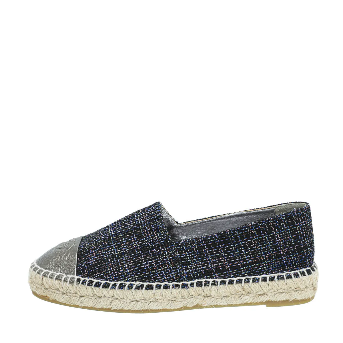 Chanel Bronze Multicolor CC Tweed Espadrille 39