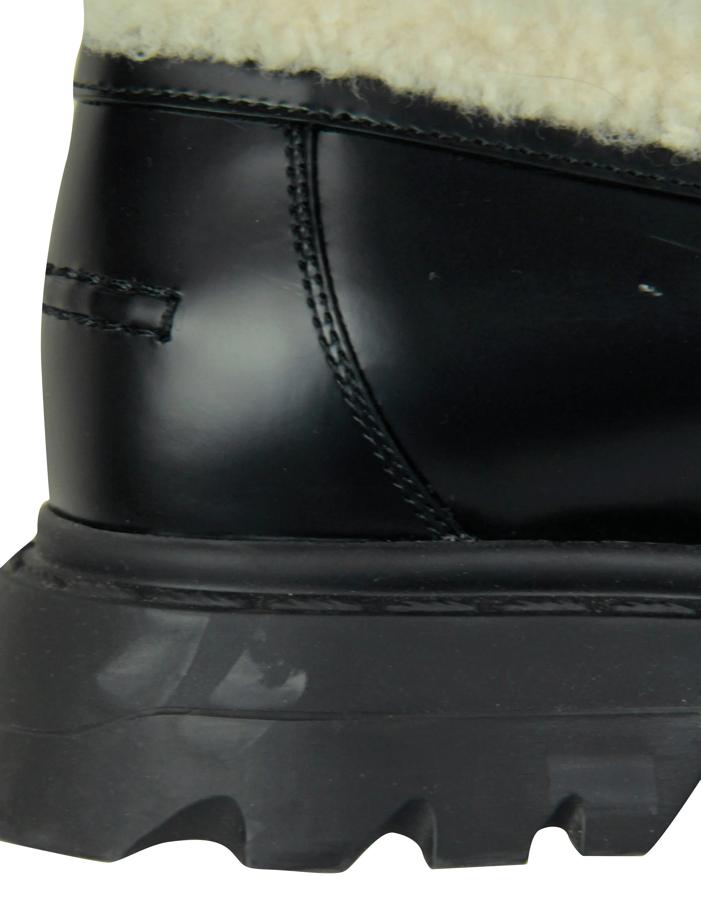 Christian Dior Black Brushed Calfskin & Shearling Dior Code Loafers sz 39.5