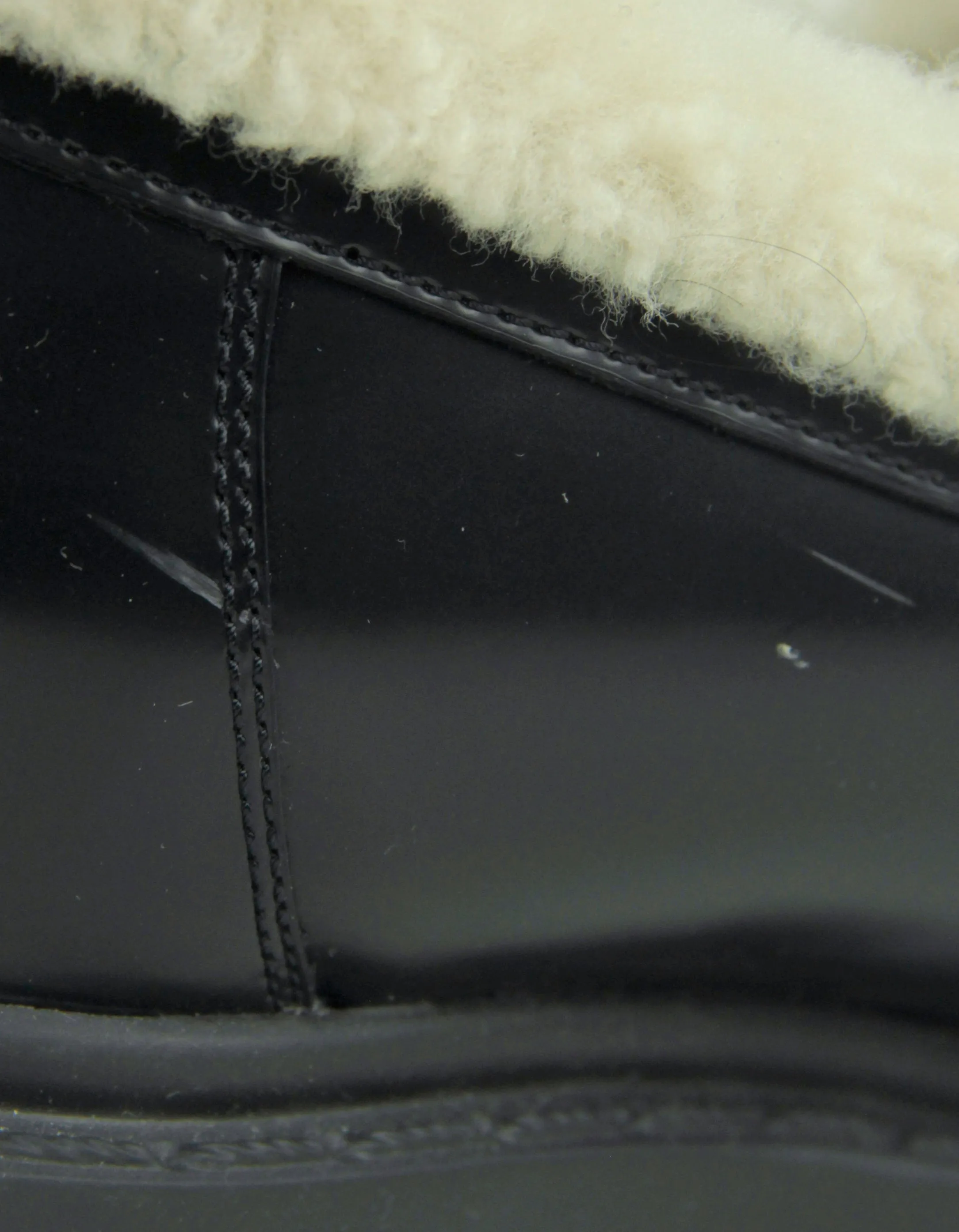 Christian Dior Black Brushed Calfskin & Shearling Dior Code Loafers sz 39.5