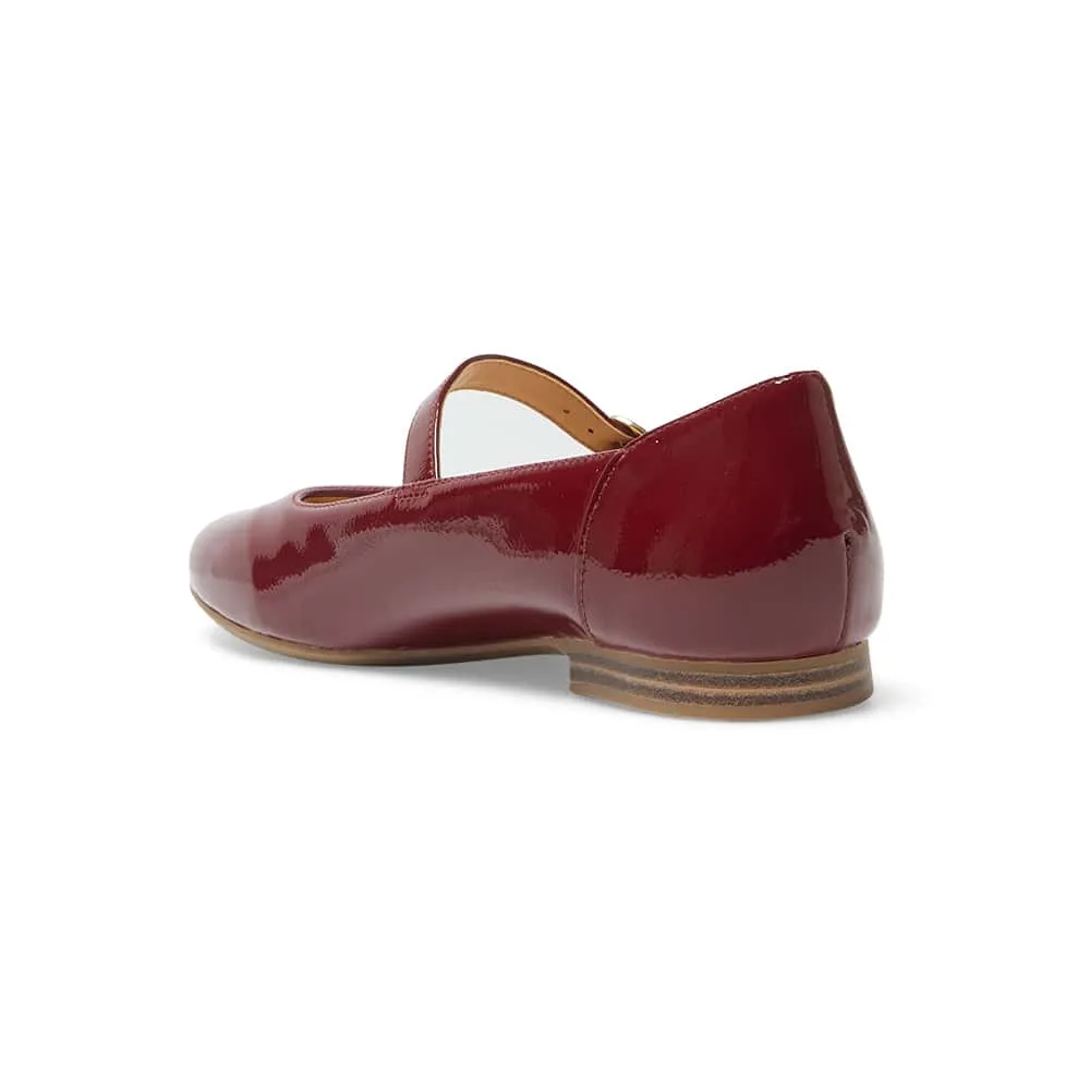 Colby Flat in Wine Crinkle Patent Patent