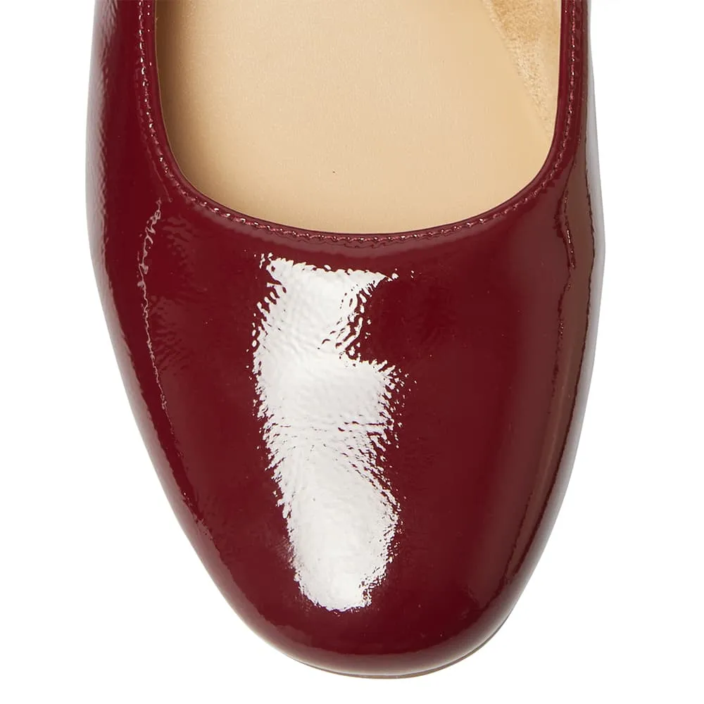 Colby Flat in Wine Crinkle Patent Patent