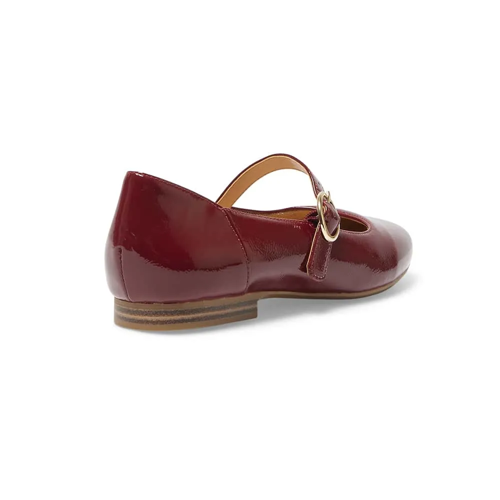Colby Flat in Wine Crinkle Patent Patent