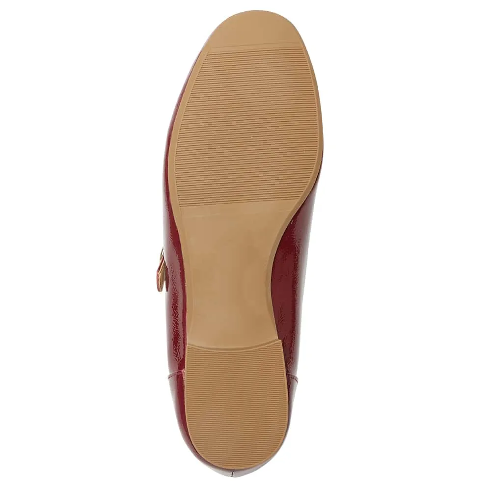Colby Flat in Wine Crinkle Patent Patent