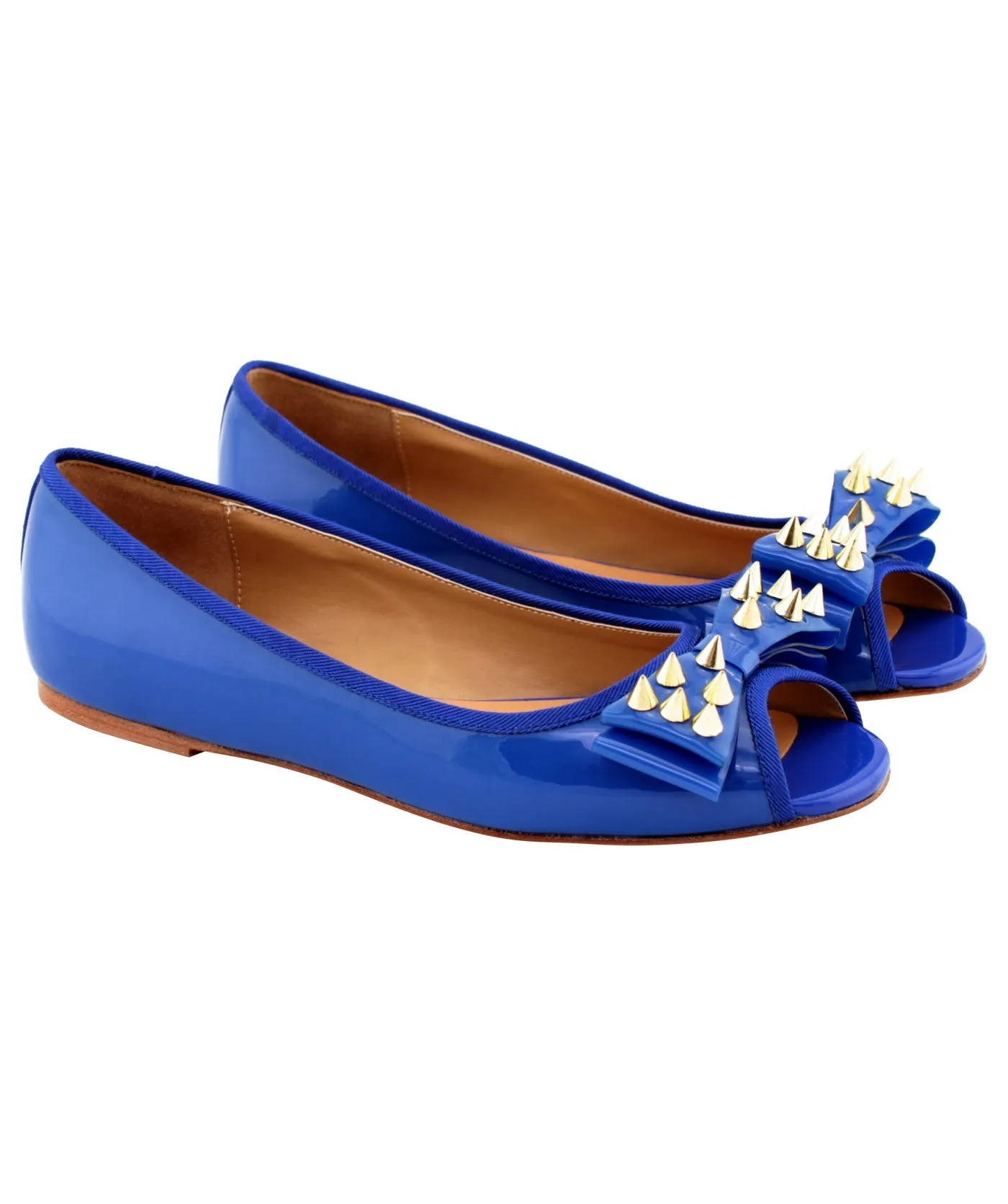 Crystal Spiked Bow Jelly Ballerinas