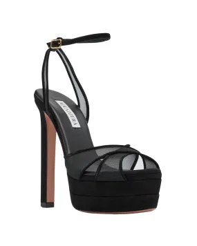 Divine Mesh Platform Sandal in Black