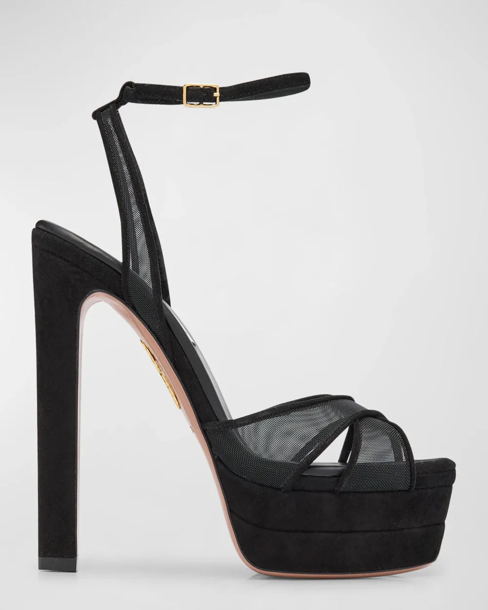Divine Mesh Platform Sandal in Black