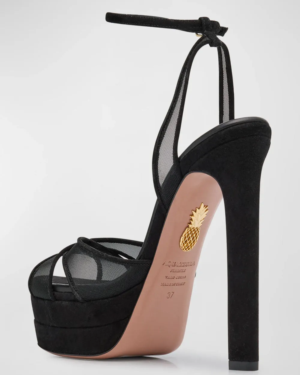 Divine Mesh Platform Sandal in Black