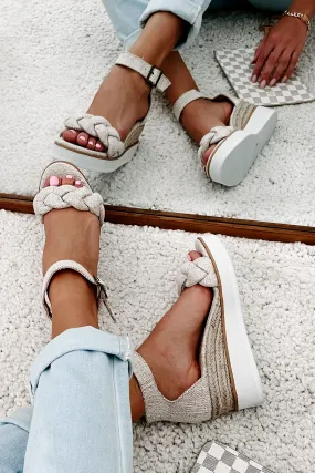 Every Little Step Braided Wedge Sandal (Natural/Silver)
